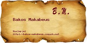 Bakos Makabeus névjegykártya